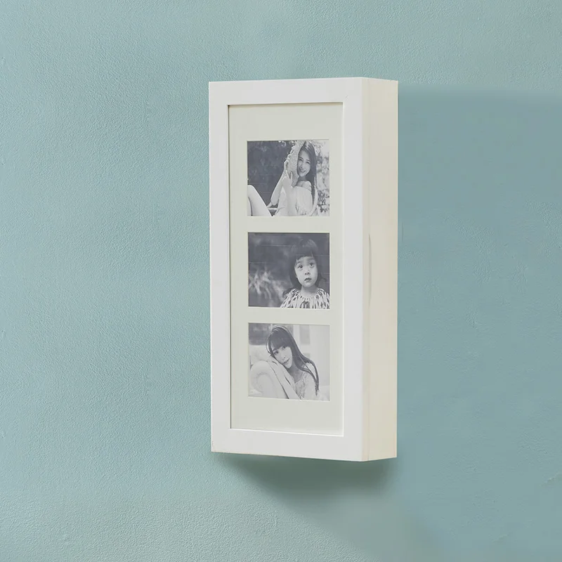 

Белый настенный фотобокс в сельском стиле, фоторамка, коробка для ключей, настенная шкатулка для украшения стен