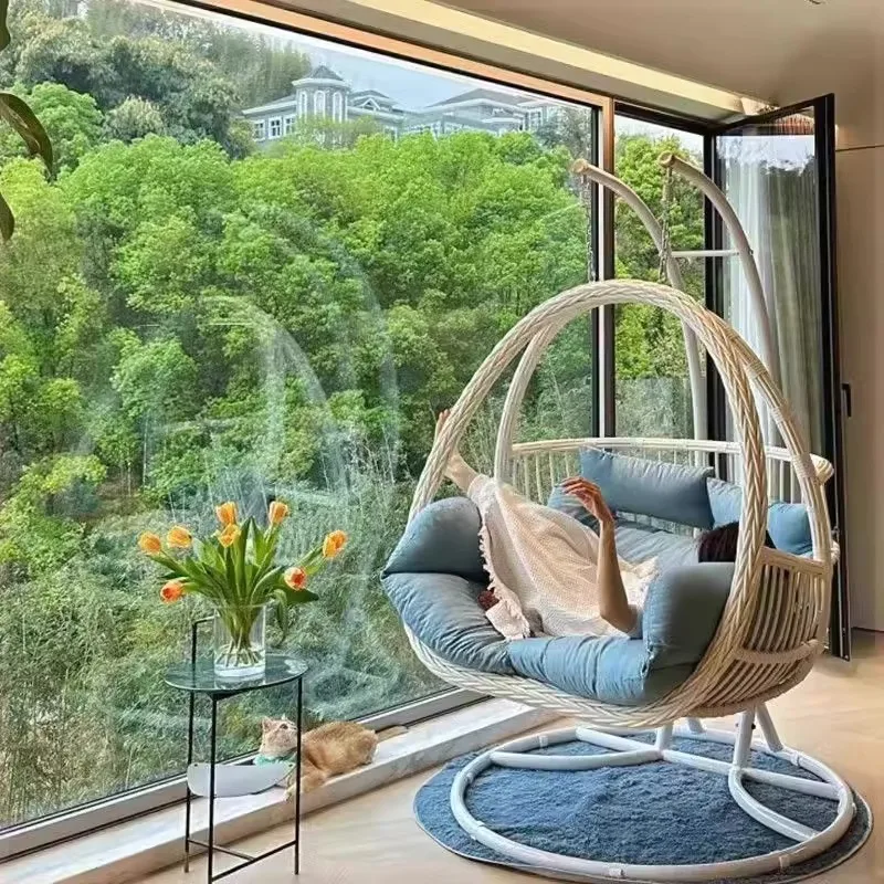 Swing Chair Outdoor Terraces Furniture Hanger Living Room Chairs Suspended Garden Rocking Porch Macrame Freestanding Bubble Tree