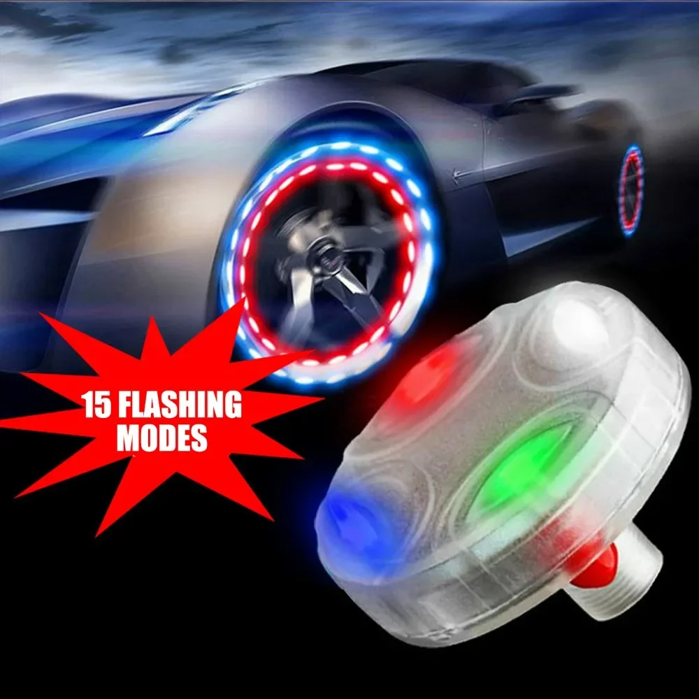 New 4 Mode 12 LED Car Covers Auto Solar Energy Flash Wheel Tire Light Lamp Car Decoration Light RGB Wheel Cap Rims Tires Tools