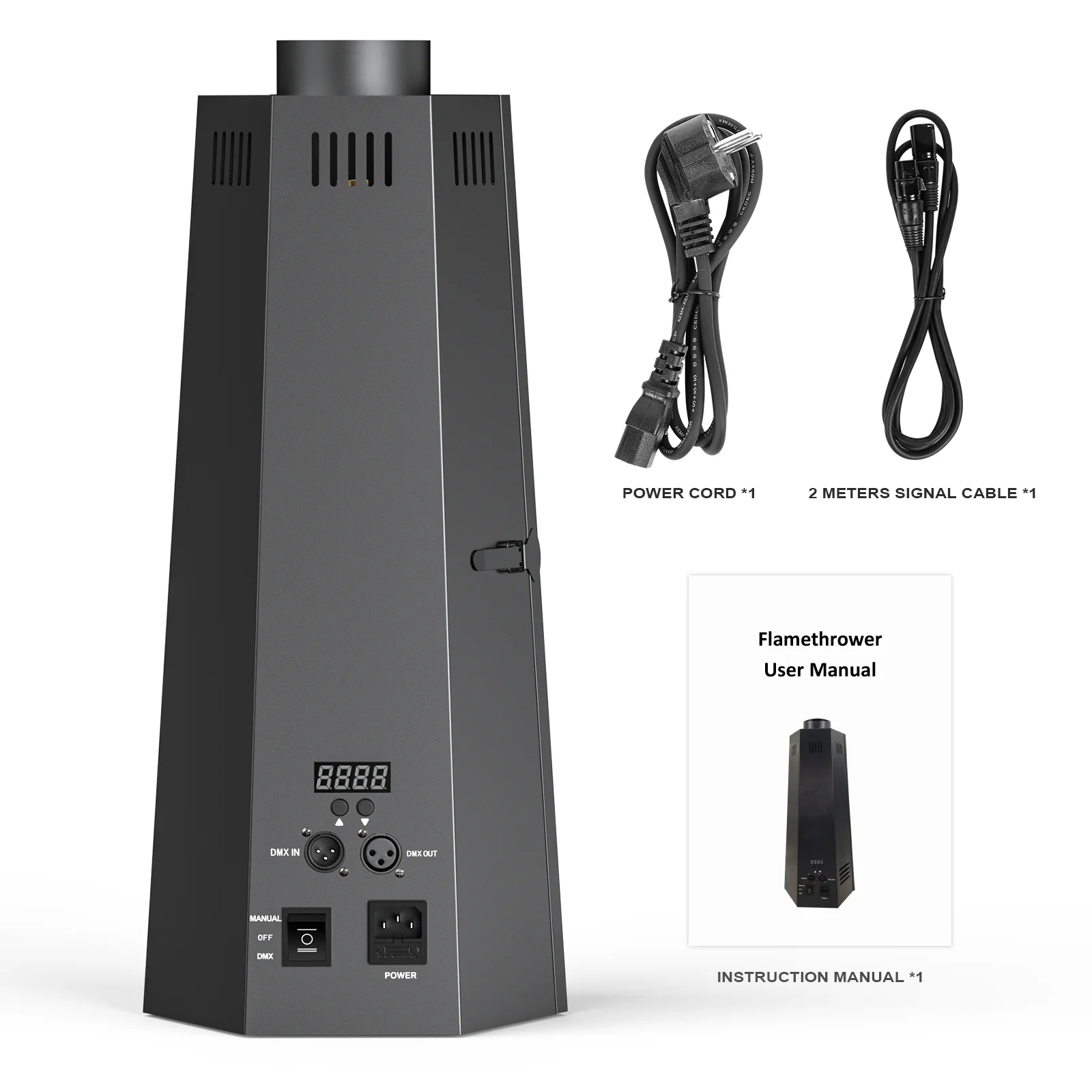80W Stage Flame Thrower Professional Blaze Effect Equipment Hexagonal DMX Flame Projector Machine Stage Effect for Celebration