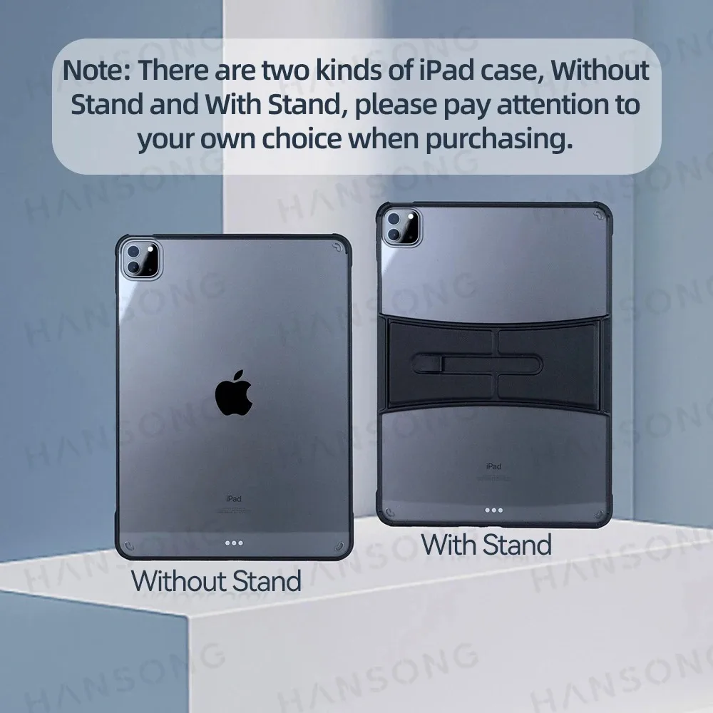 Enhanced Shockproof Transparent Tablet Case with Stand