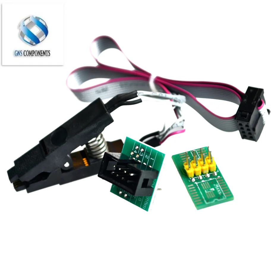 Pince de test pour EEPROM HauCXX/25CXX/24CXX, kit de bricolage, CH34l'autorisation 24 25 série EEPROM Flash BIOS USB programmeur Tech + SOIC8 SOP8