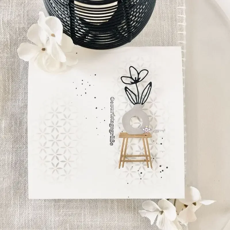 Mmao Craft Metall-Stanzformen, Schneidformen, Korb, Tisch, Hocker, Vase, Scrapbook, Papierhandwerk, Messerform, Klinge, Stanzschablonen, Stanzformen – Detail 1