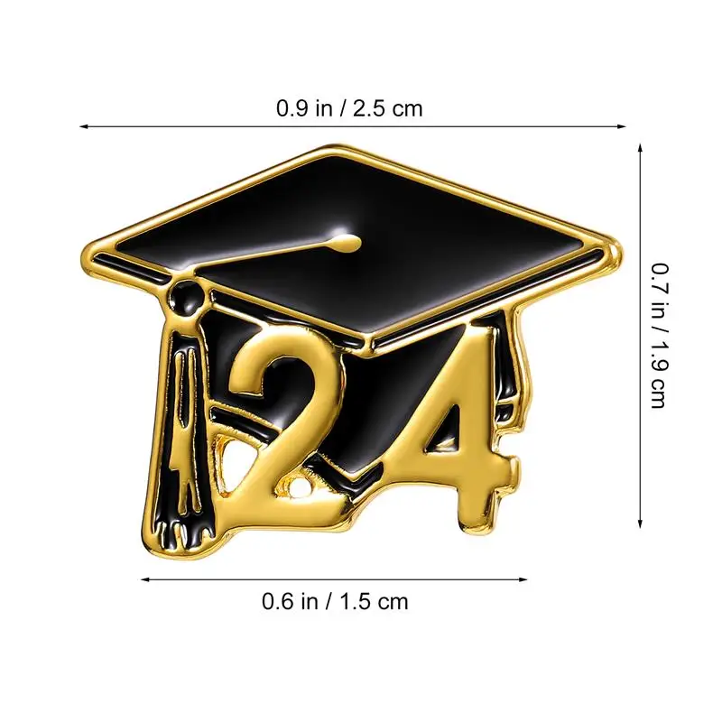 2024 졸업식 모자 옷깃 미니 금속 졸업식 옷깃, 세트 유니폼용 옷깃 핀, 2.5x1.9x1cm, 5 개