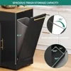 53 Inch Large Rolling Kitchen Island with Trash Can Storage Cabinet,Movable w Wheels Cabinet for 13 Gallon Garbage Bin 2 Drawer 2