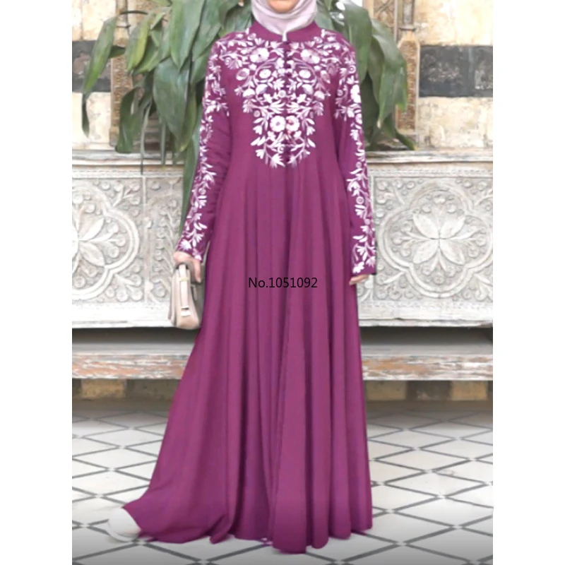 

femme musulman pakistan muslim Women Muslim Maxi Long Dress Dubai Abaya Robe Islam Kaftan Print Long Sleeve S-5XL muslim dress