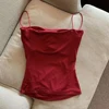 Summer Fashionable Comfortable Girls Solid Color Tank Top Girls Thin Shoulder Strap Pleated Daily Wear Casual Underwear New 2