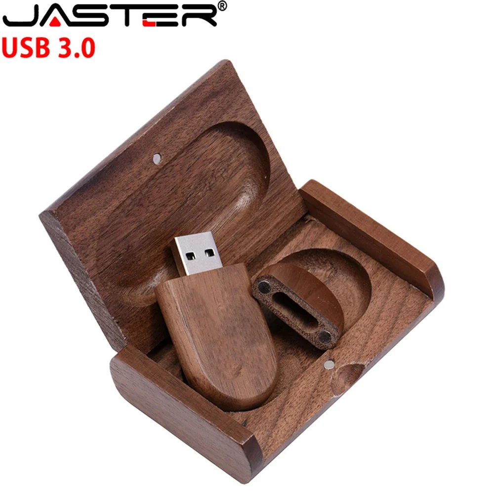 JASTER USB 플래시 드라이브 3.0 128GB 64GB 32GB 나무/대나무..