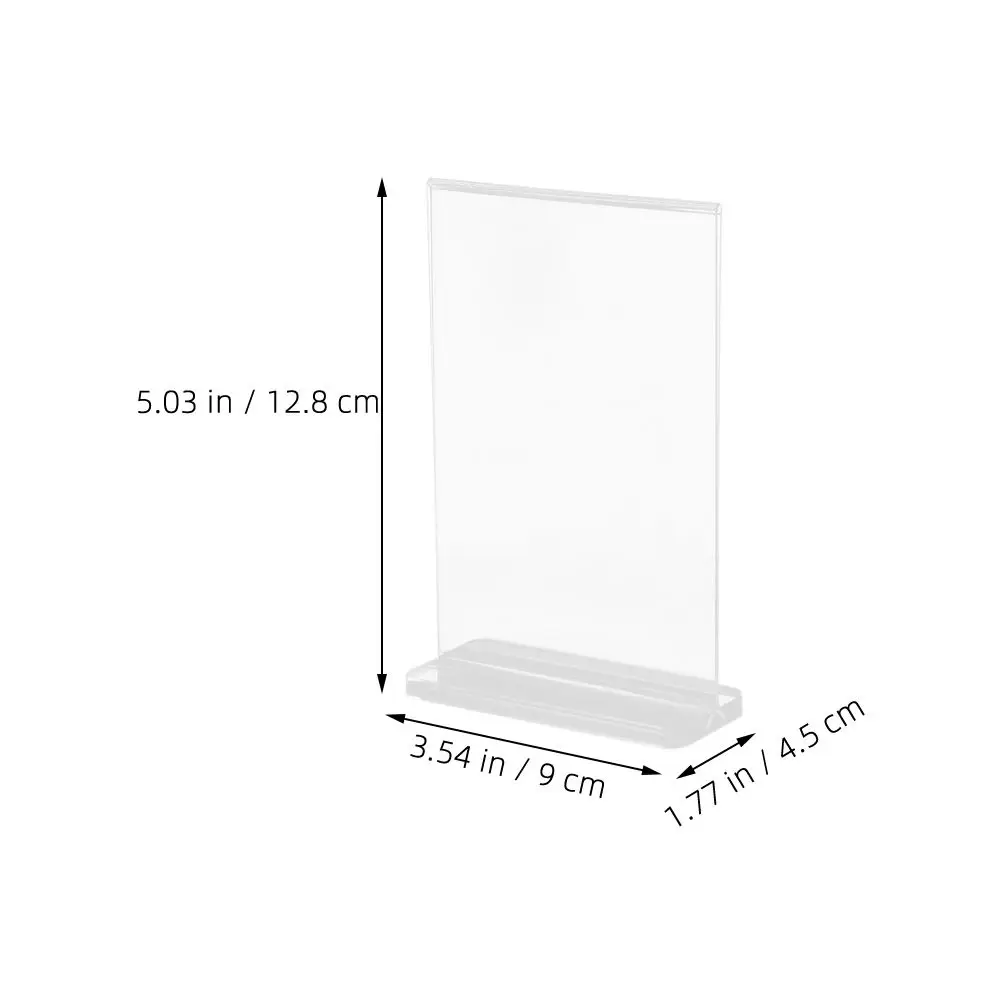 Acrylic Sign Holder Picture Frame Display Stand Clear Paper Holder Table Menu Stands 4pcs For Wedding Office Restaurant Display acrylic sign holder