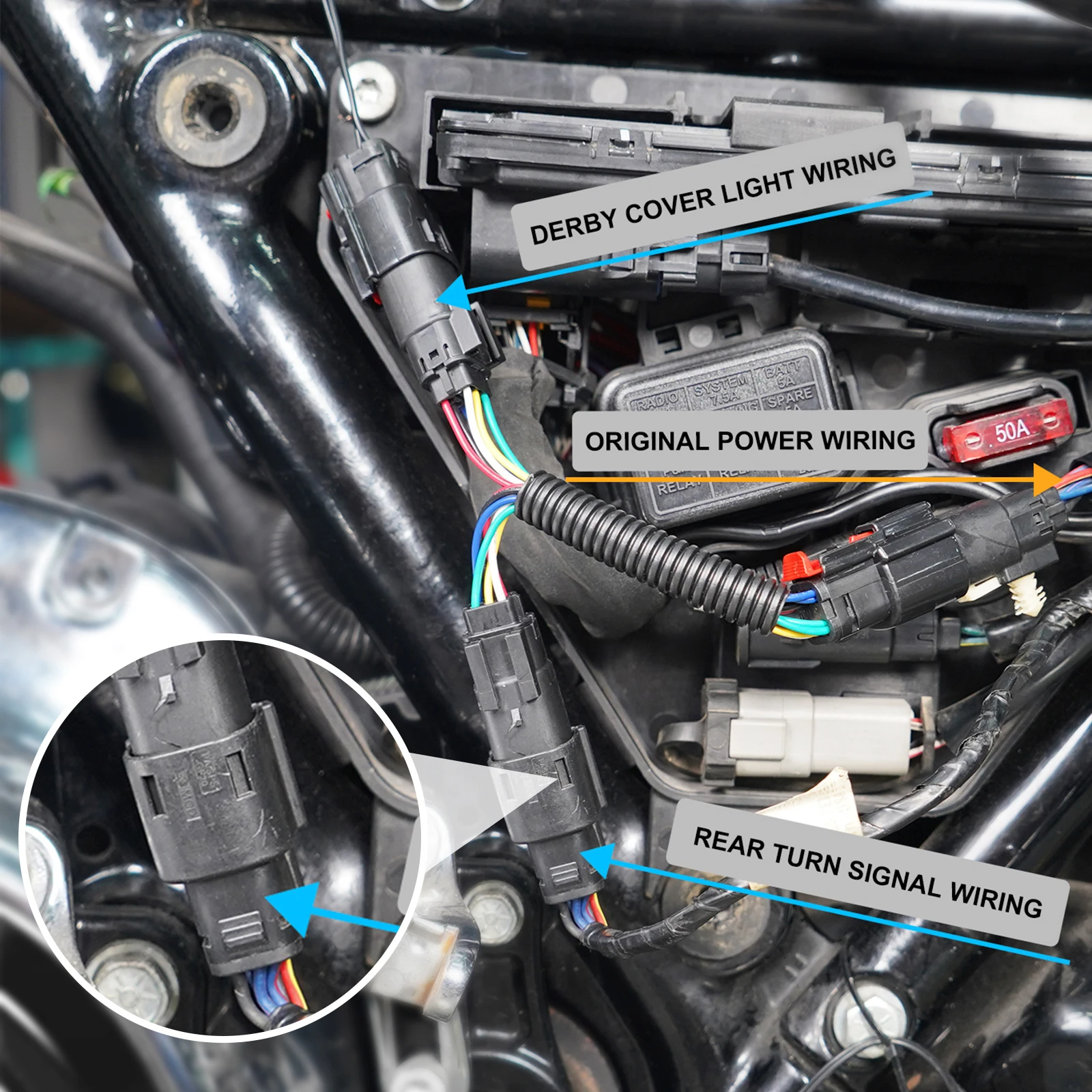 Klare Derby-Abdeckung für Harley Touring Road King FLHR 2017–2024, Electra Glide Standard FLHT 2019–2022, Street Glide FLHX 2016–2023 – Detail 12