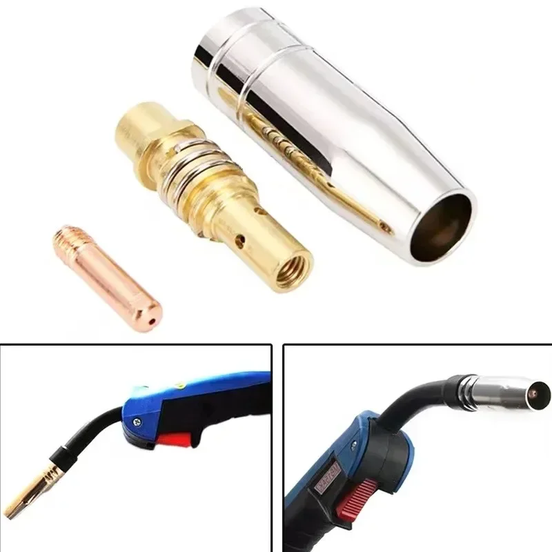 

3Pcs Welder Nozzle Part Kit 15AK Conductive Tip Nozzles Contact Tips For MIG Welding Torch Welding 0.6/0.8/0.9/1.0/1.2mm