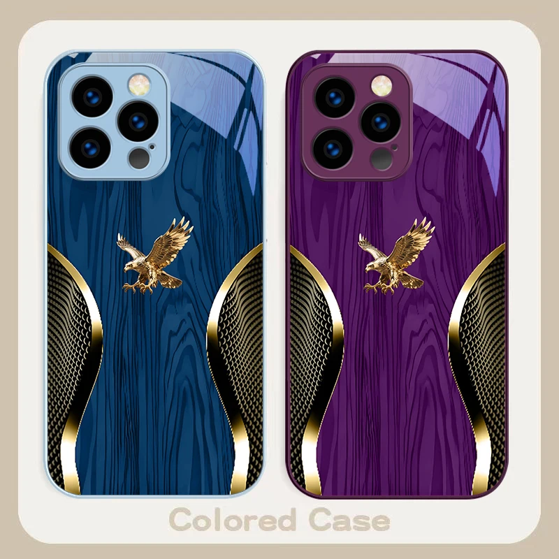 Noble Golden Eagle Ring Design Tempered Glass Phone Case