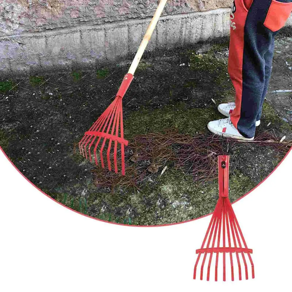 High-carbon Steel Rake Leaf Rake Fallen Leaves Garden Lawn Yard Metal Farm Equipment Tools