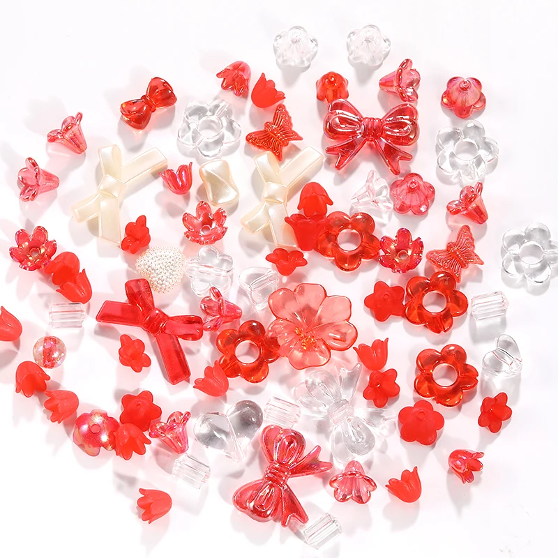 Cute Assorted Beads for Jewelry Making Acrylic Kawaii Aesthetic Beads Bulk  for Bracelets Jewelry Making DIY Mobile Phone Chains