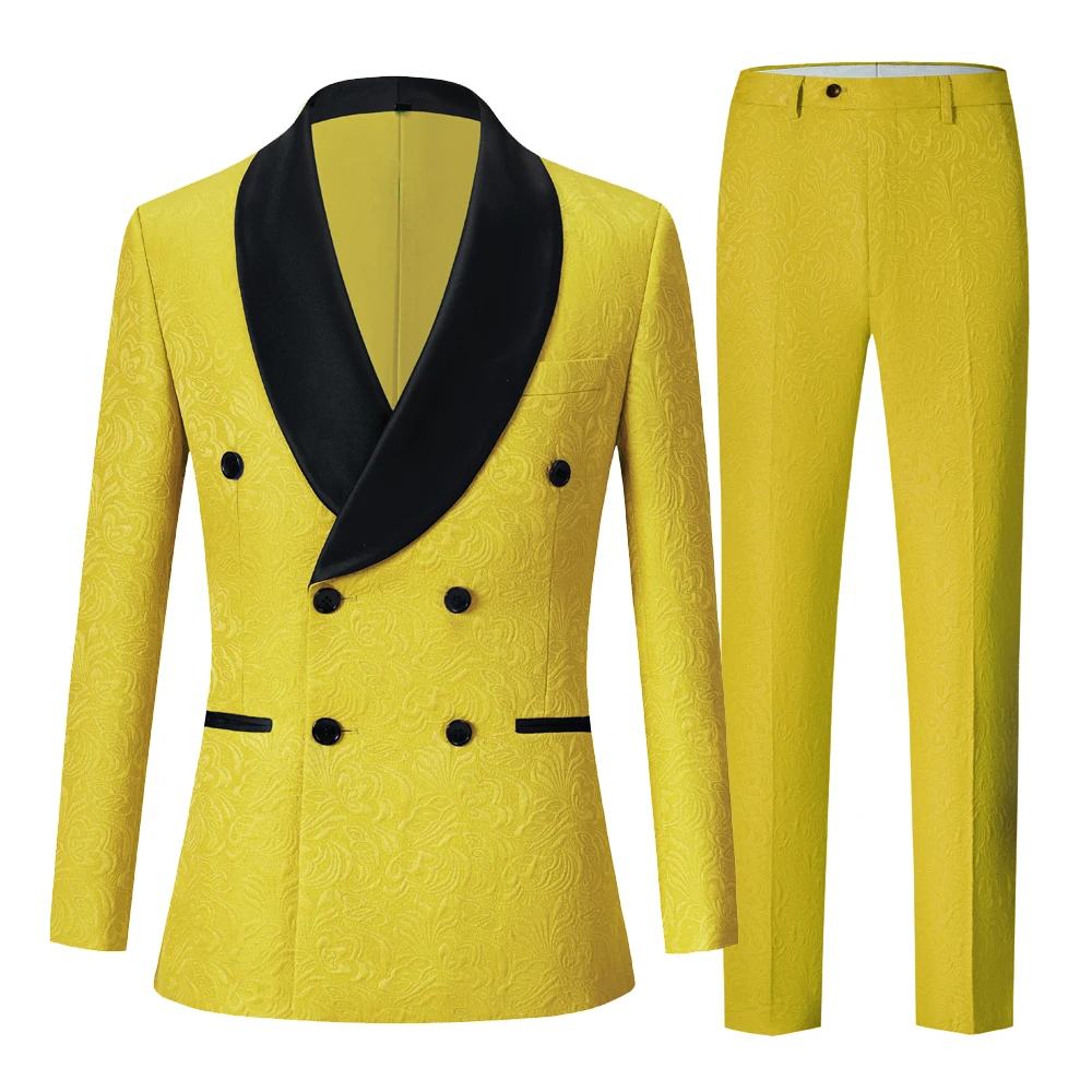Children Formal Double Breasted Suit Set Boy New Wedding Party Peformance Costume Kids Blazer Pants 2pcs Clothing Set Six button