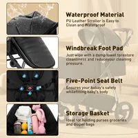 3 en 1 landau poussette Portable luxueux voyage landau haut paysage nouveau-né bébé poussette avec porte-bébé en cuir PU 5
