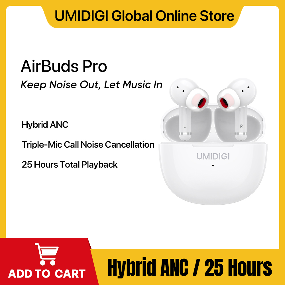 UMIDIGI-AirBuds Pro Wireless Bluetooth Earphone Hybrid Active Noise Cancellation Headset Sports Headphones with Microphone TWS