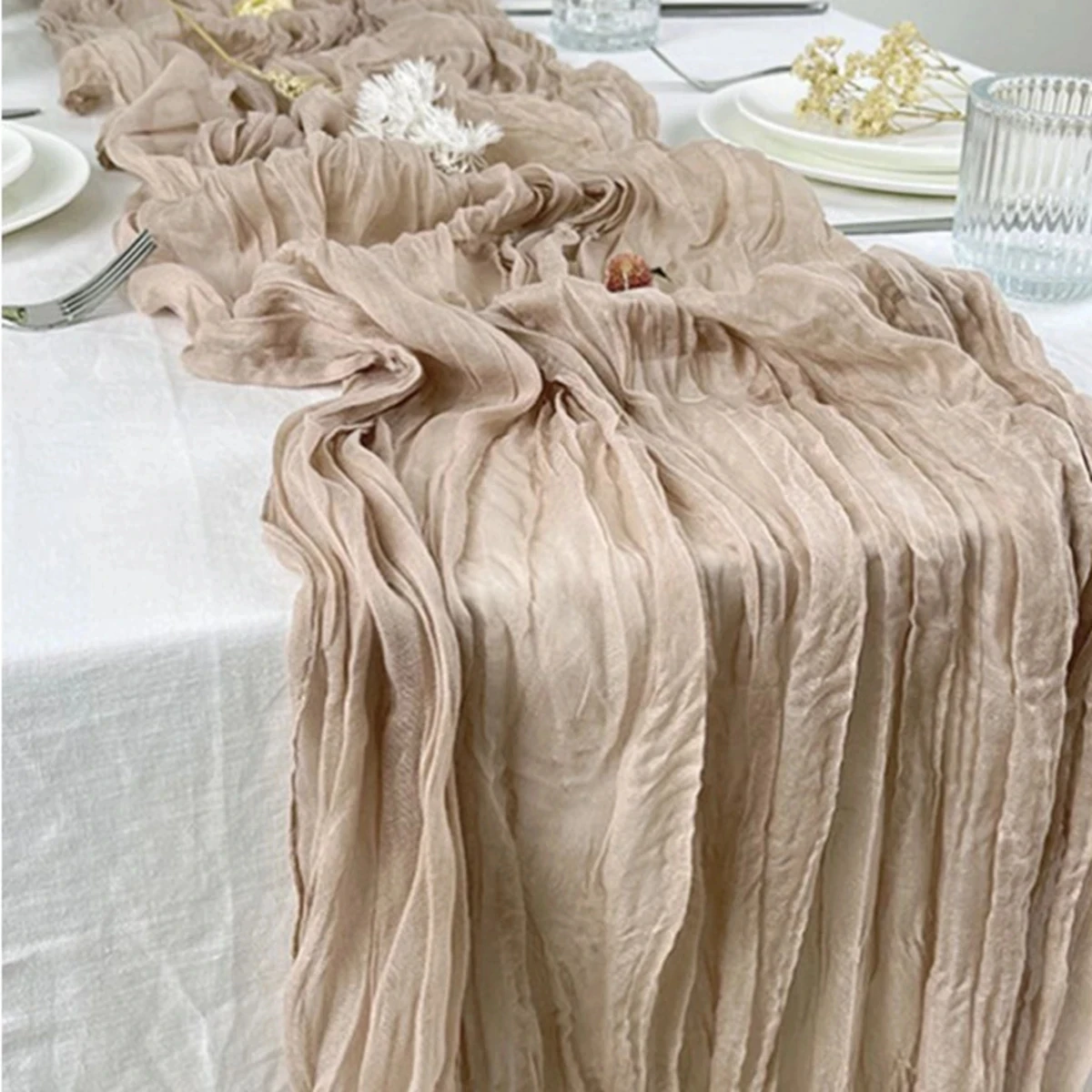 Pink Table Runner Wedding Tablecloth Rustic Wedding Party Decoration Baby Shower Birthday Bridal Dinning Table Cover 4