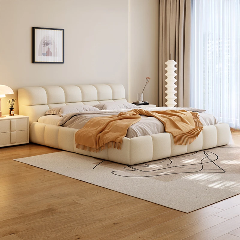 

Queen Headboard Double Bed House Luxury Support Hotel Living Room Double Bed Princess Modern Cama De Casal Bedroom Furniture