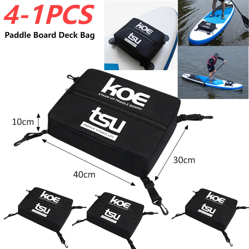 Storage Bag Paddle Board Bag 4-1pcs Oxford Kayak Paddle Board Deck Bag Sealed Zipper Stand Up Paddle Board Storage Bag With Fixing Buckle Kayak Accessories
