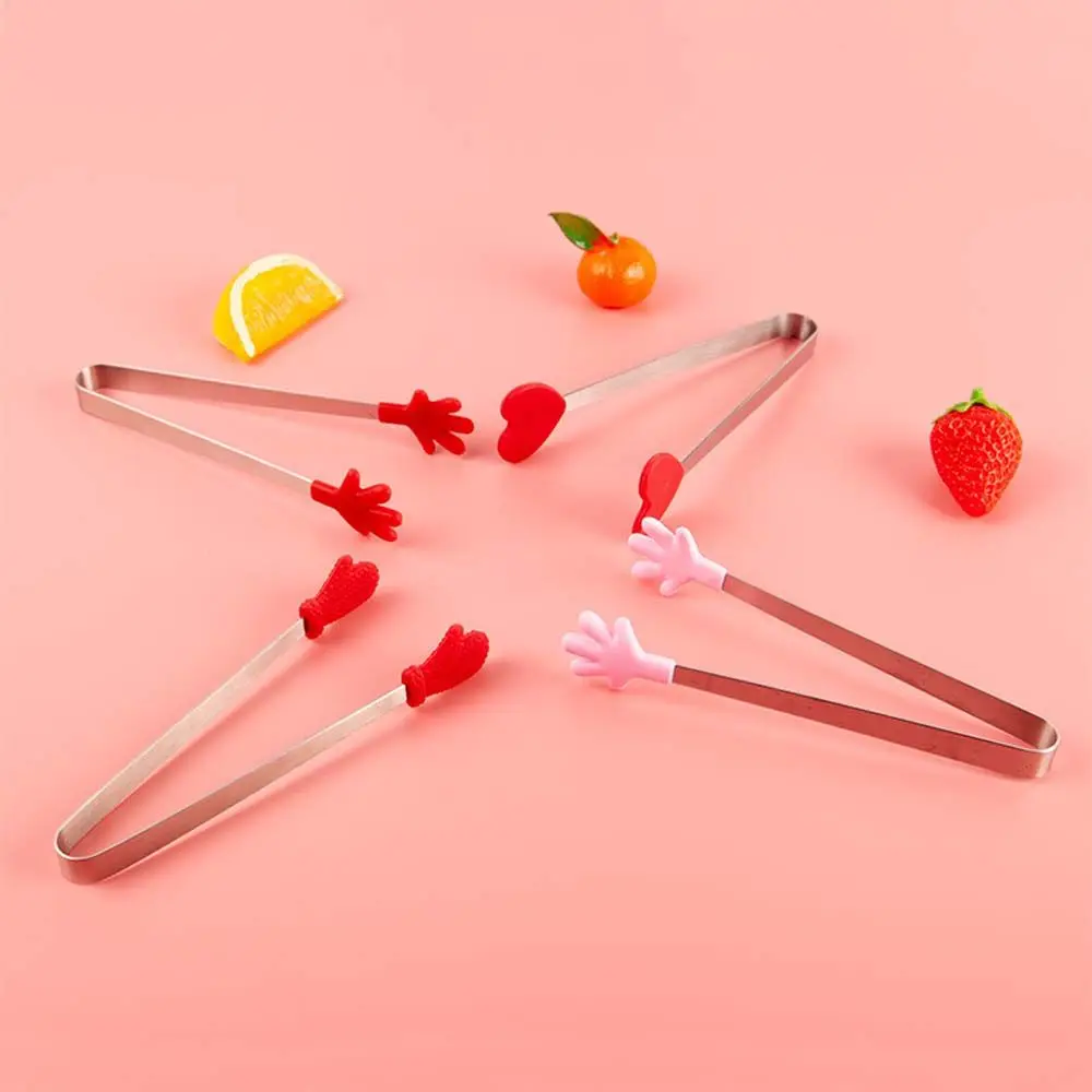 

Silicone Stainless Steel Barbecue Snack Kitchen Tool Bread Food Clip Cooking Utensils Ice Cube Clamp BBQ Tong