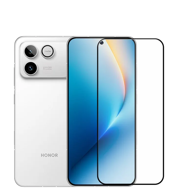 Fingerprint Unlock Screen Protector - 9H Clear Tempered Glass with Soft Fiber Camera Film