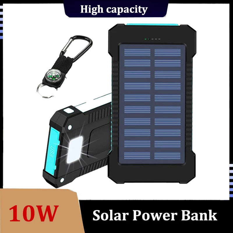 

Power Bank 20000mah Free Shipping Portable Top Quality Solar Power Bank Waterproof Suitable for LED SOS Flashlight Smartphone