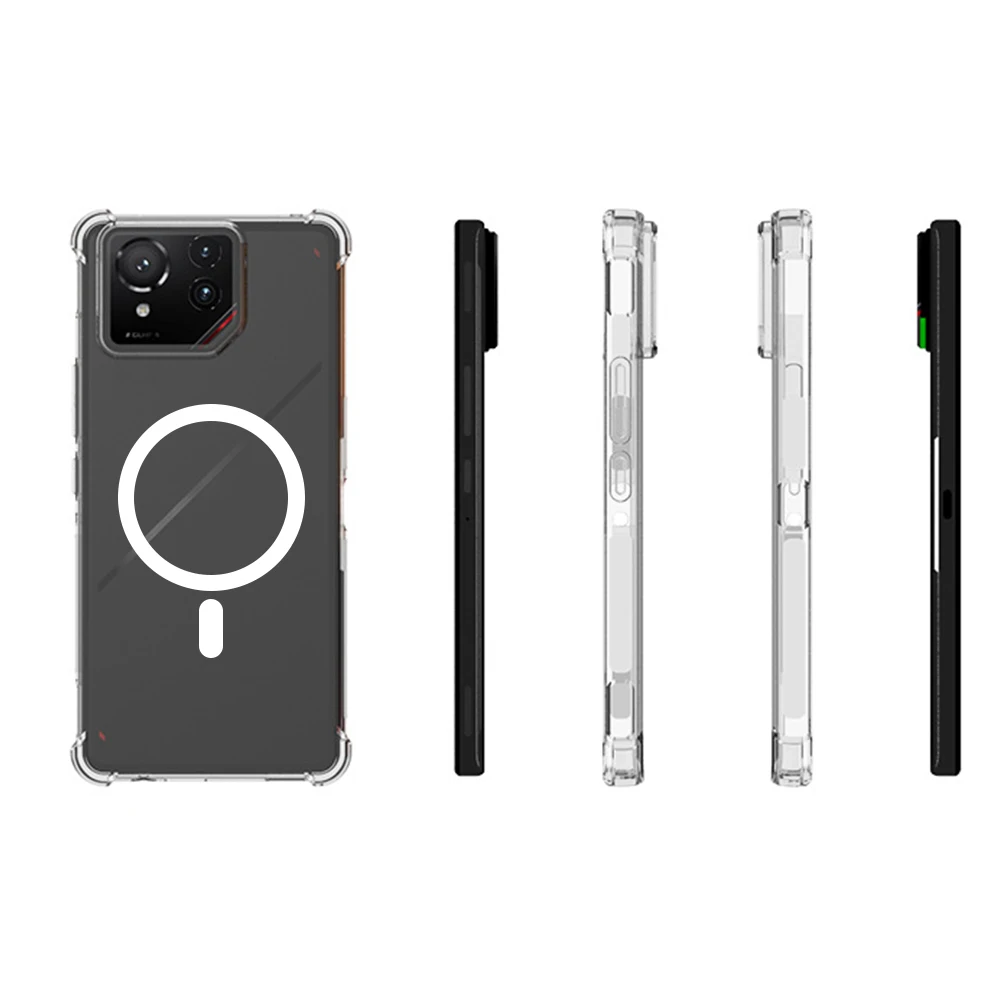 Transparent Shockproof Magnetic Phone Case - Clear TPU Protective Cover