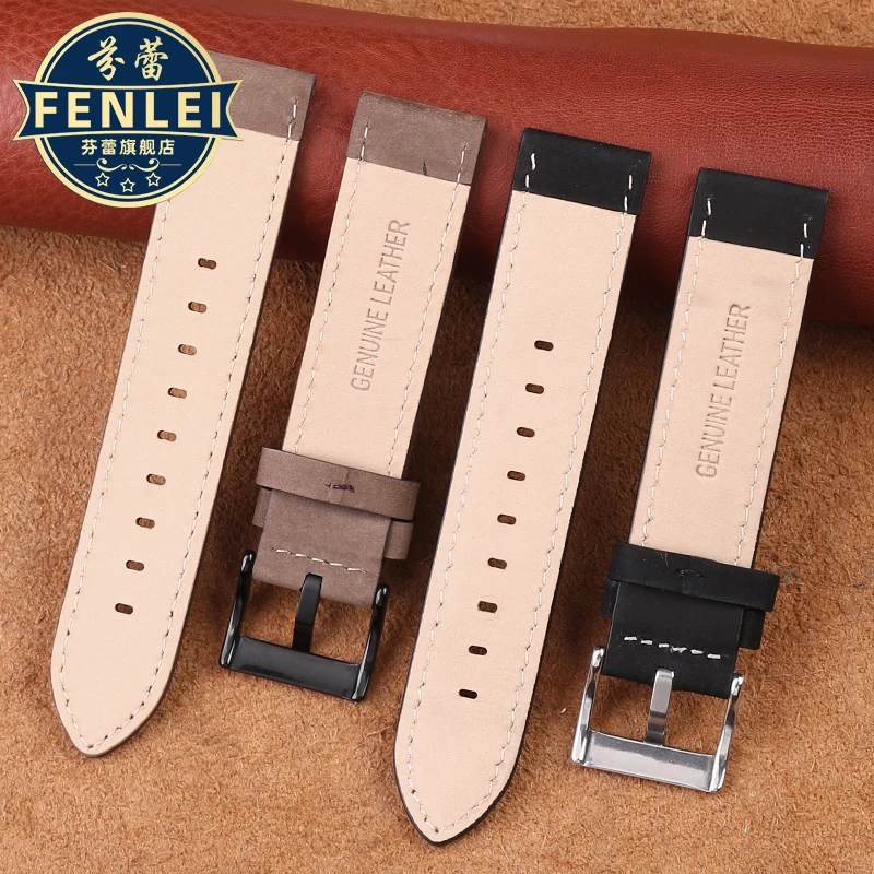 20mm 22mm Wristband High Quality Vintage Leather Watch band for Timex Men's Strap T49905 T49963 Series Frosted Cowhide Bracelet