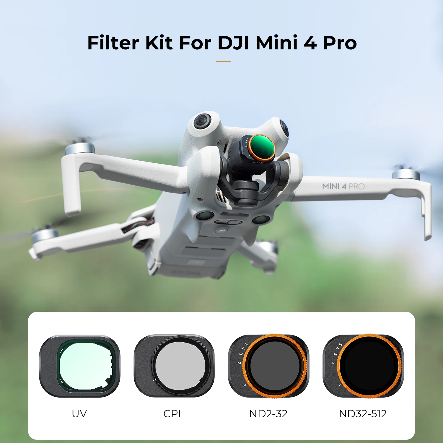 Description Picture 3 of itemK&F Concept New Camera Light Reduction Filter for DJI Mini 4 Pro Filter UV/CPL/Variable ND2-32/ND32-512 Drone Filter Accessories