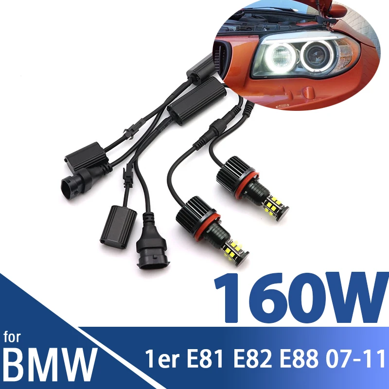 

Дневные ходовые огни для BMW 1 серии E87 LCI 116i 116d 118i 118d 120i 120d 130i 08-11, 160 Вт, белые светодиодные габаритные огни «ангельские глазки»