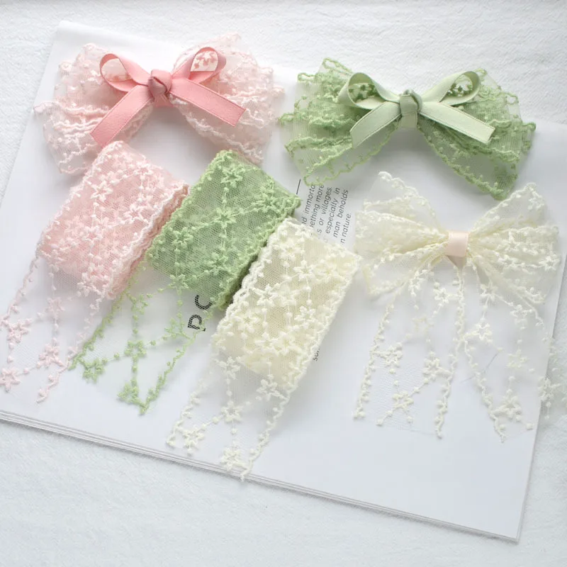 1M Lace Embroidery Ribbons For Wedding Decor DIY Bows Craft Sewing Supplies Accessories 42MM wide