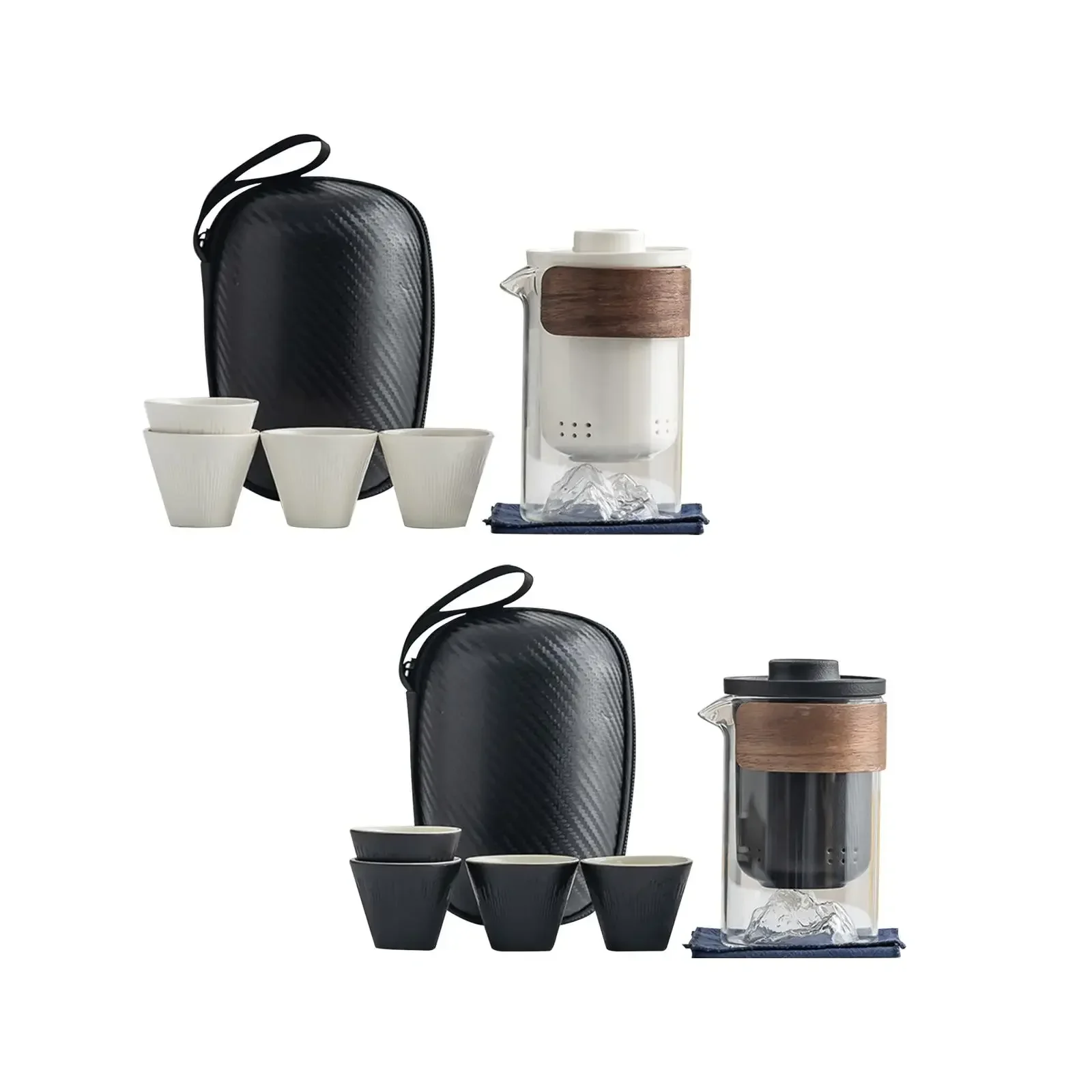 

4 Loose For Mini Friends Infuser Set Travel Tea With Fu Portable Pot 1 Picnic Hotel Hiking Case Outdoors Kung Cups