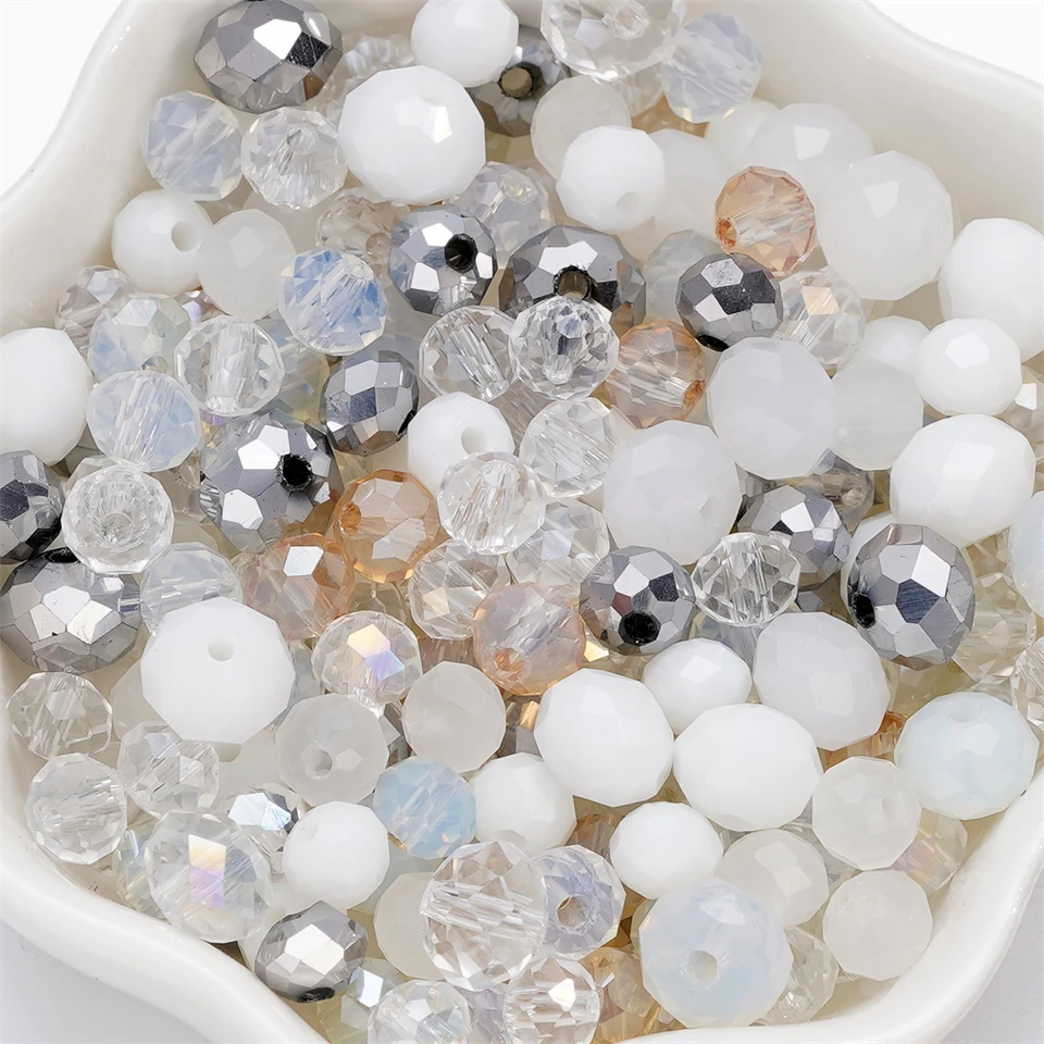 Lot De 400 Perles Rondes En Verre De Cristal De 4 Mm Série