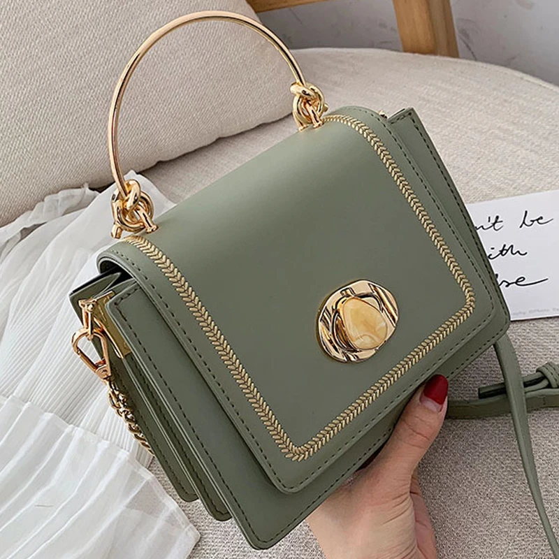 Cross-Body Bags Single Shoulder Bag Lady Bag Air Simple Leather Small Fragrance Letter Chain Charming Oblique Bag 