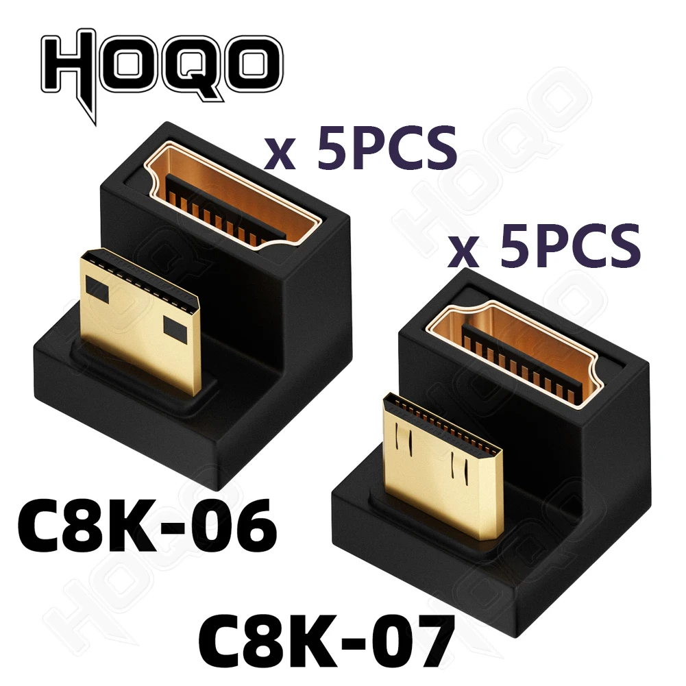 

360 degree mini hdmi u-adapter hdmi a mini hdmi u shape angled adaptador hdmi 2.1 4k 8k 90 180 degree angle for portable monitor