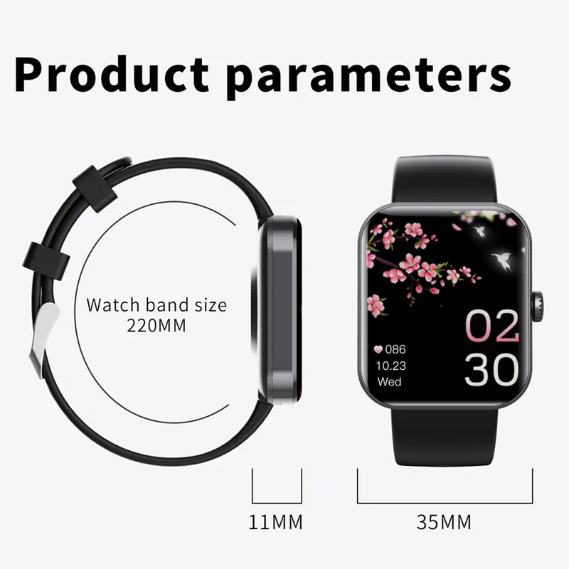 

Smart Watch F57L Blood Glucose Blood Pressure 24 Hour Heart Rate Temperature Monitoring Sport Monitoring 1.91 Inch Screen