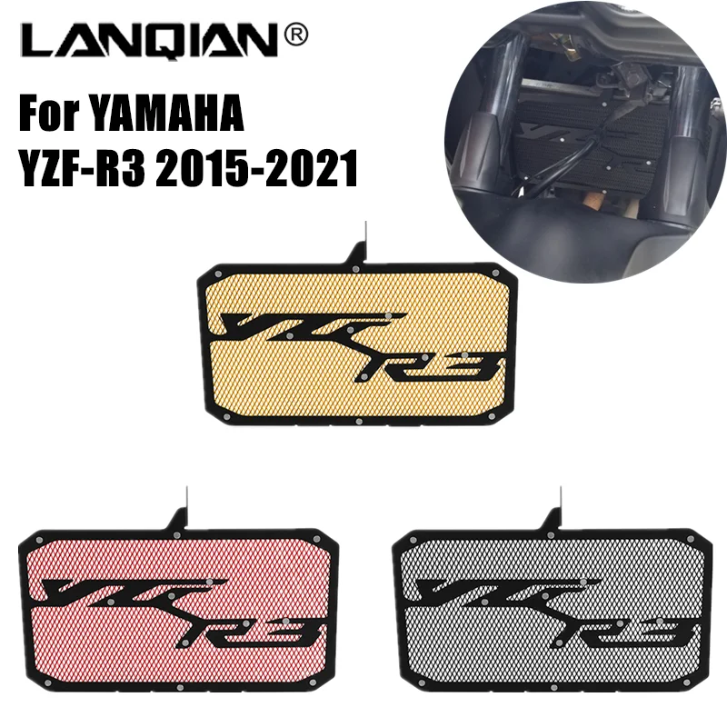 

YZFR3 Motorcycle Accessories Radiator Tank Grille Guard Cover Protector Protection CNC For Yamaha YZF-R3 YZF R3 2015-2021 2020