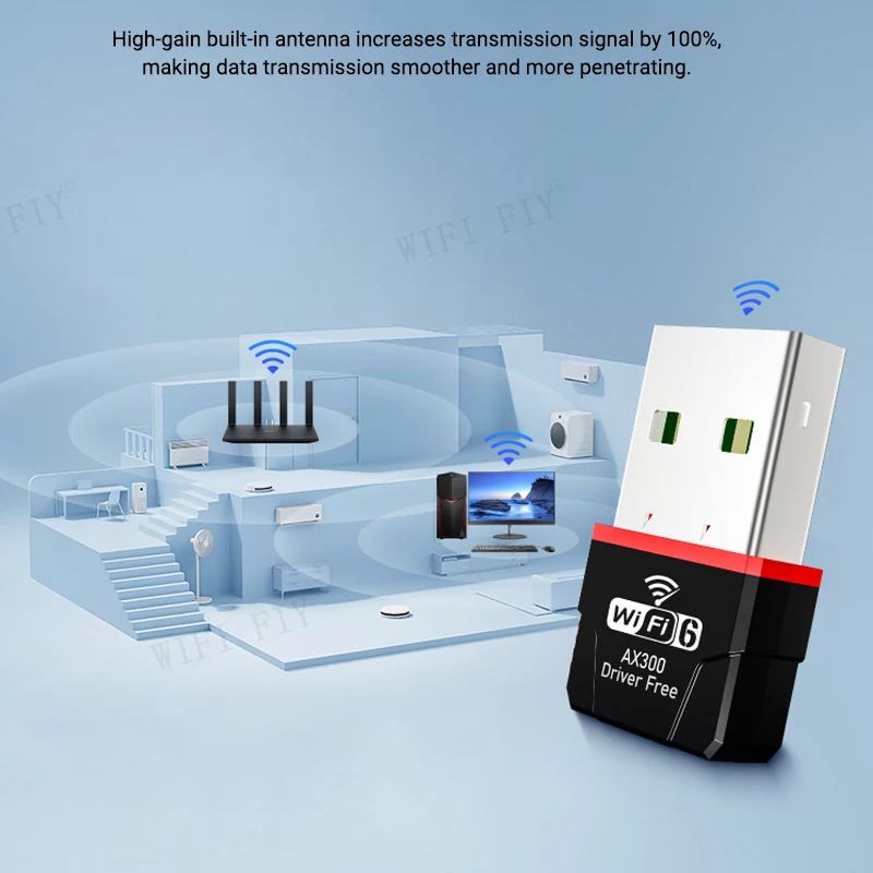 WALRAM 미니 USB 무선 Wifi 어댑터 2.4GHz 300Mbps WiFi 네트워크 LAN 카드 802.11a/b/g/n/ac/ax RTL8188 네트워크 카드 forPC 노트북