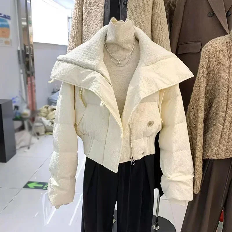 2023 New Women's Cotton  Korean Edition Versatile Trend  Coat Short Loose Thickened Coat