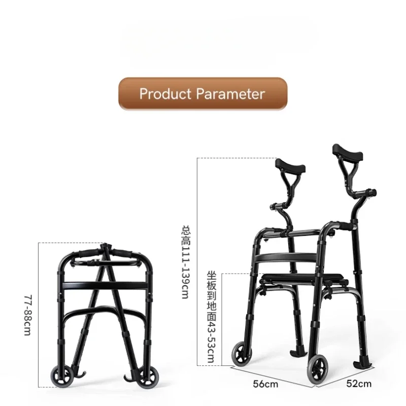 Rehabilitation Arm Training Crutches Walker,Disabled Mobility Walking Stick Chair ,Four-Legged Armrest Frame,Walkers for Elderly 6