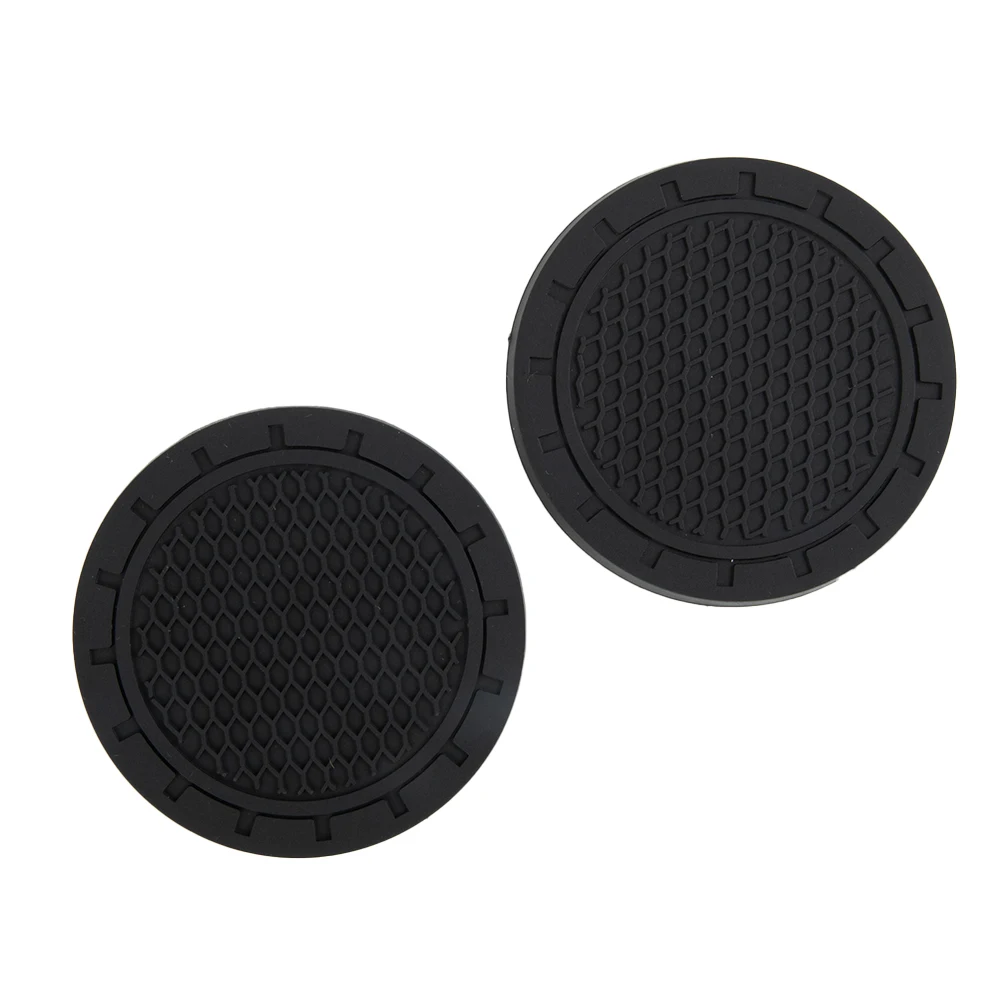 

Part Car Coasters Non-Slip 2PCS Accessories Black Cup Holder Home Interior Non-Scratches Pads Rubber High Quality