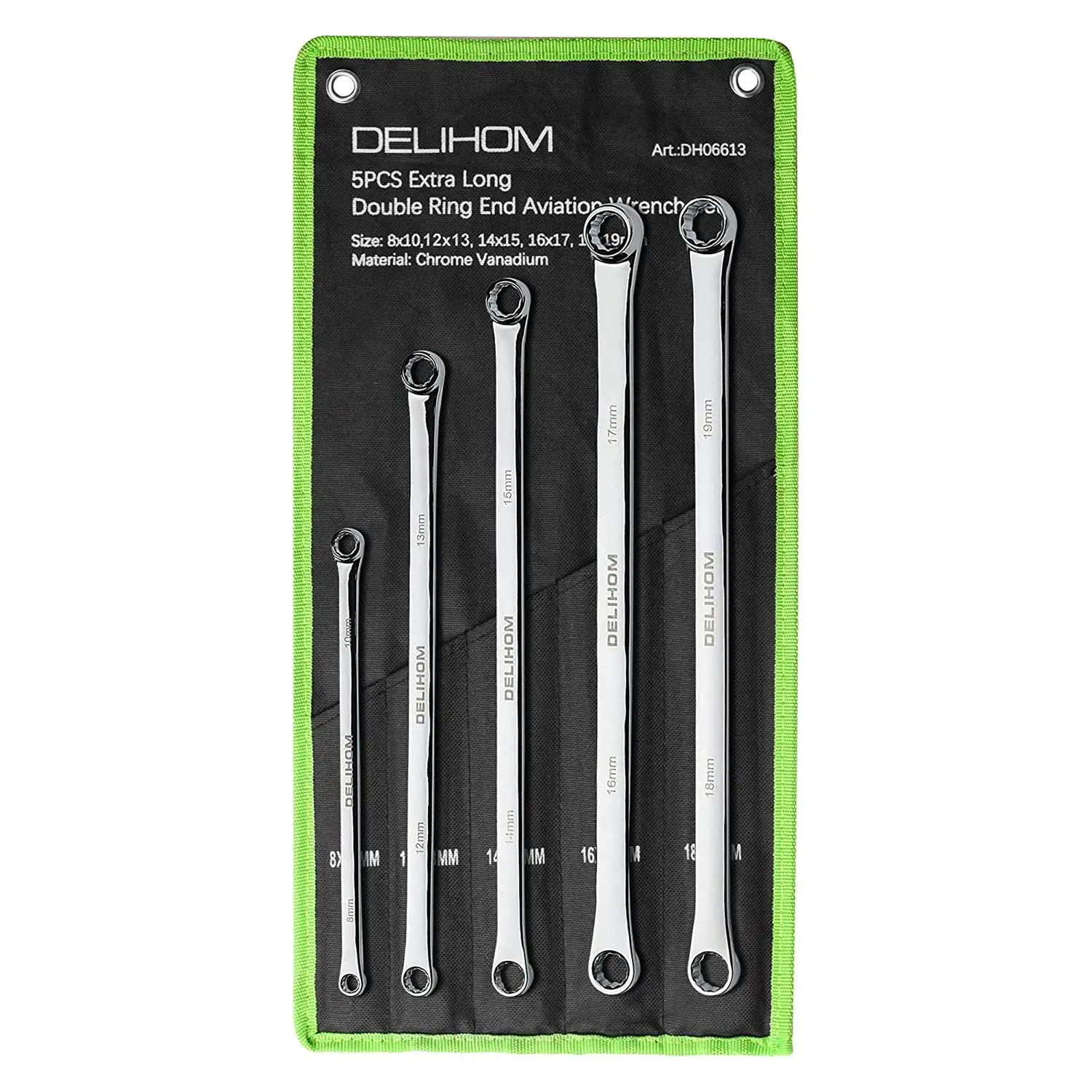 5PCSExtraLongWrenchSetLongDoubleBoxEndWrenchSet0Degree