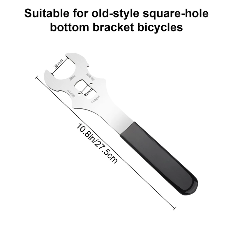 4 In 1 Mountain Bike Square Hole Bottom Bracket Install Removal Tool 36MM 44MM 48MM Wrench MTB Bicycle Nut Screw Spanner