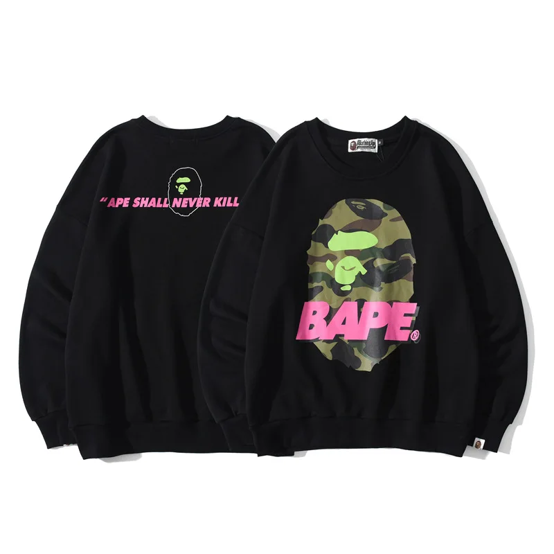 Bape Camouflage Letter Printing Men And Women Sweater 1