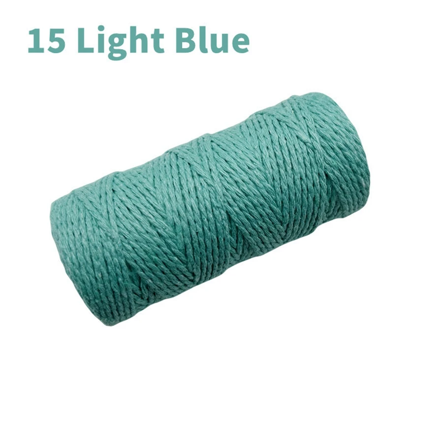 Vibrant 2mm Cotton Macrame Cord for Crafts and Home Decor - 100m Roll