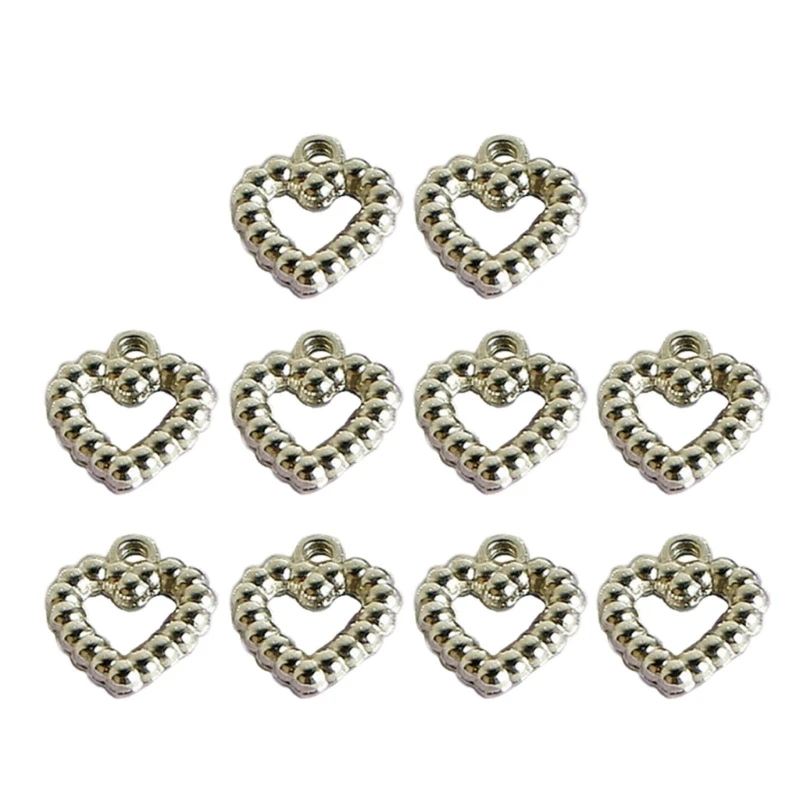 

10Pcs Love Heart Pendants DIY Necklace Bracelet Earrings Setting Pendant Dropship