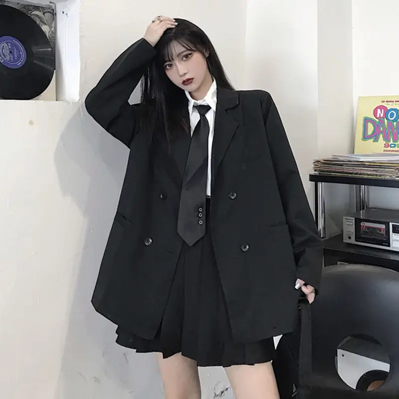 

Новинка весна-осень 2022, черный женский костюм D & M в Корейском стиле, свободная повседневная Элегантная куртка в стиле ретро высшего класса с длинными рукавами, Топ