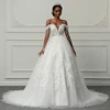 Customized Boat Neck Wedding Dresses for Women flower pattern tassel vestidos de novia robe de mariée Wedding Ceremony Dress 1