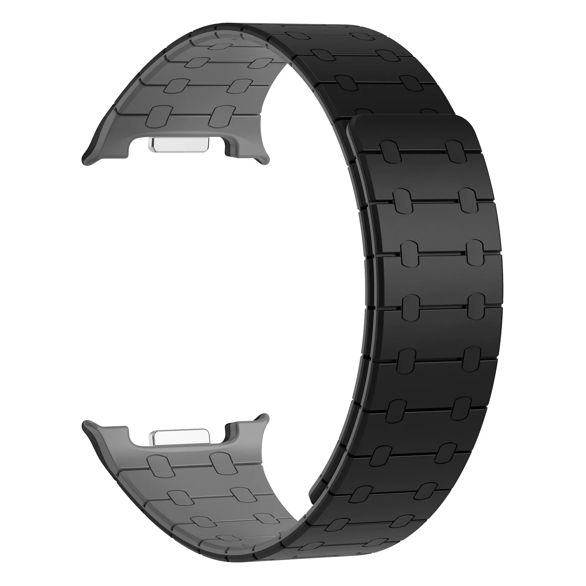 Magnetic Loop Silicone Sport Strap with Curved End Bracelet - No Gaps Design